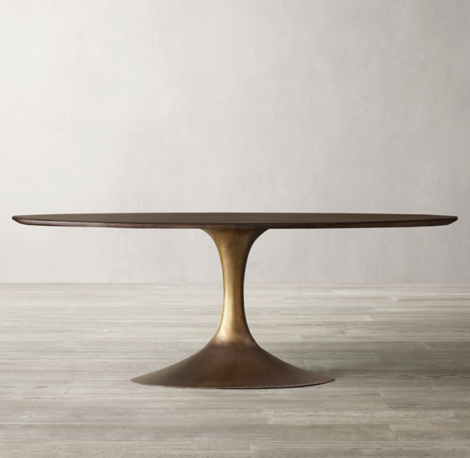 Rh aero wood oval dining deals table