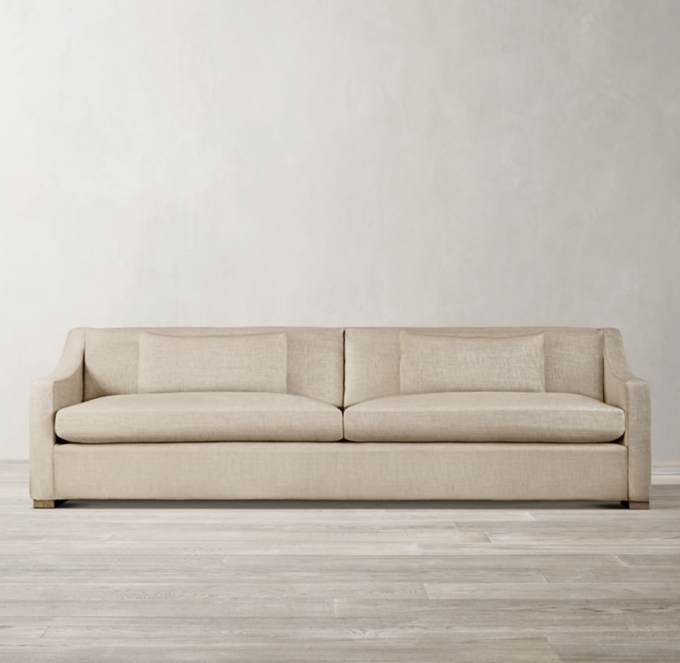 Restoration hardware belgian store slope arm sofa